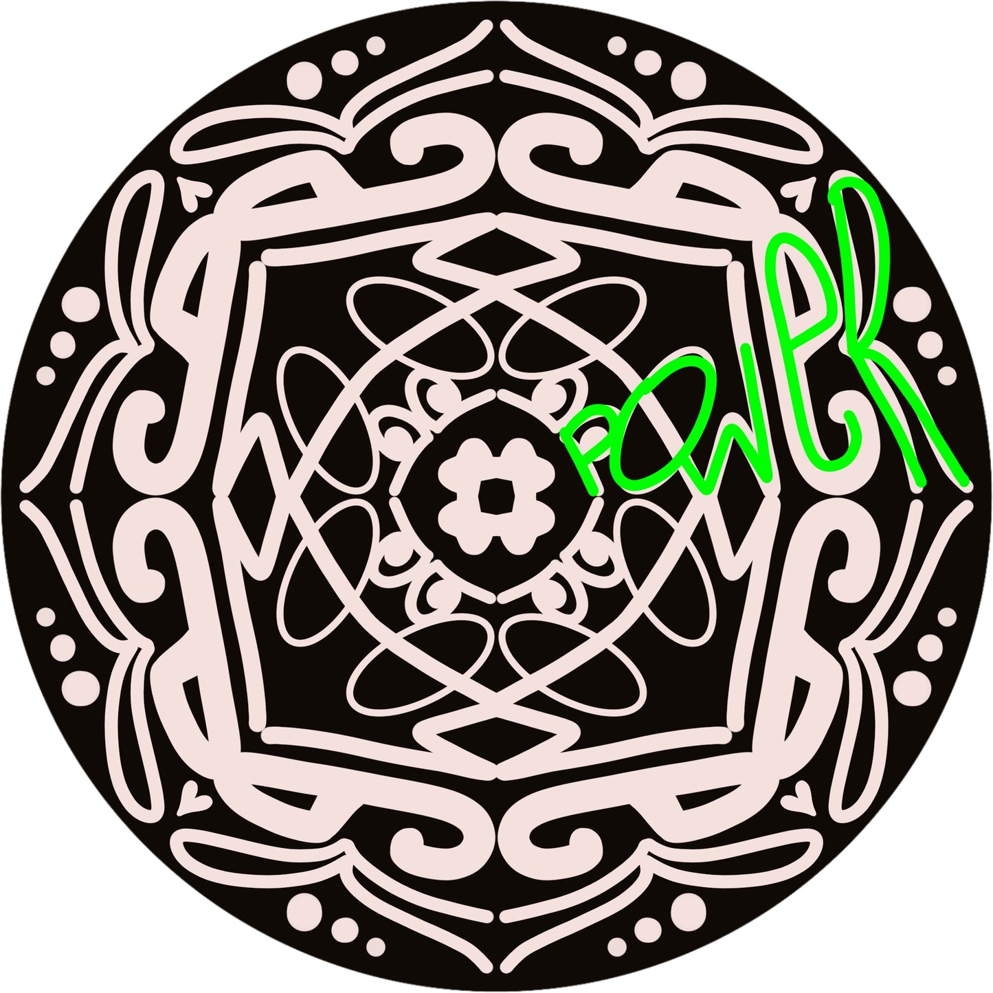 Wordala Word Mandala Necklace "POWER"
