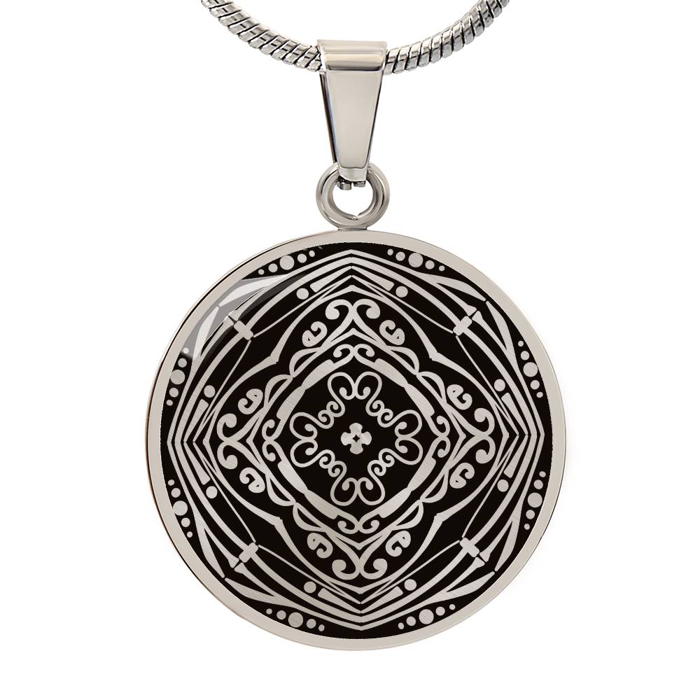 Wordala Word Mandala Necklace "SERENITY"