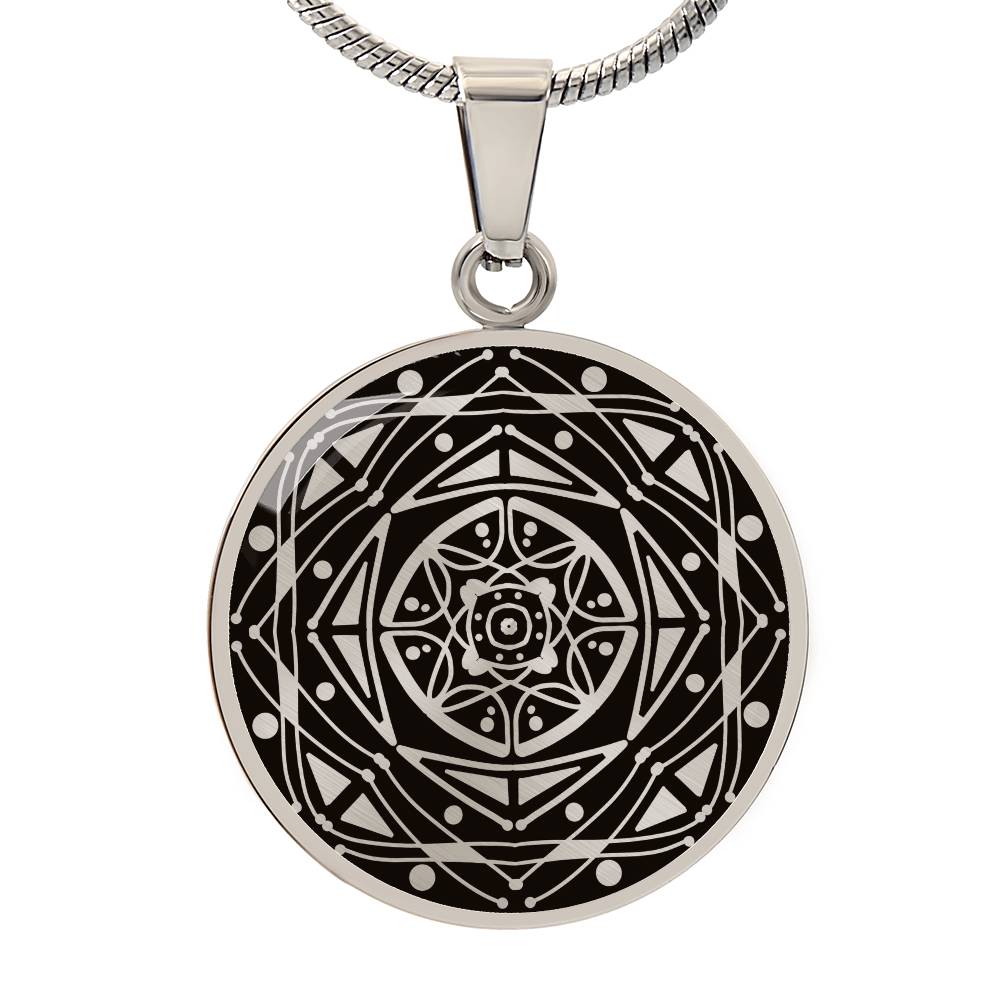 Wordala Word Mandala Necklace "RELAX"