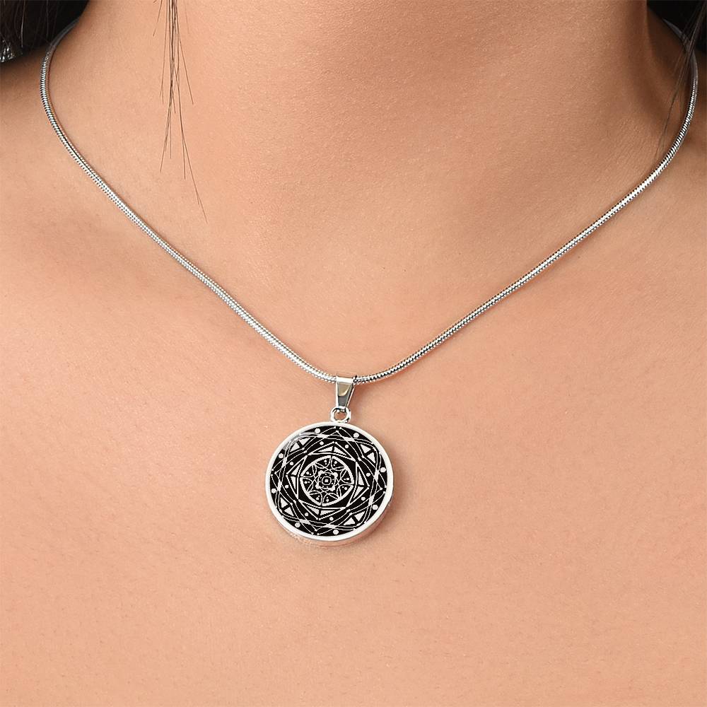 Wordala Word Mandala Necklace "RELAX"