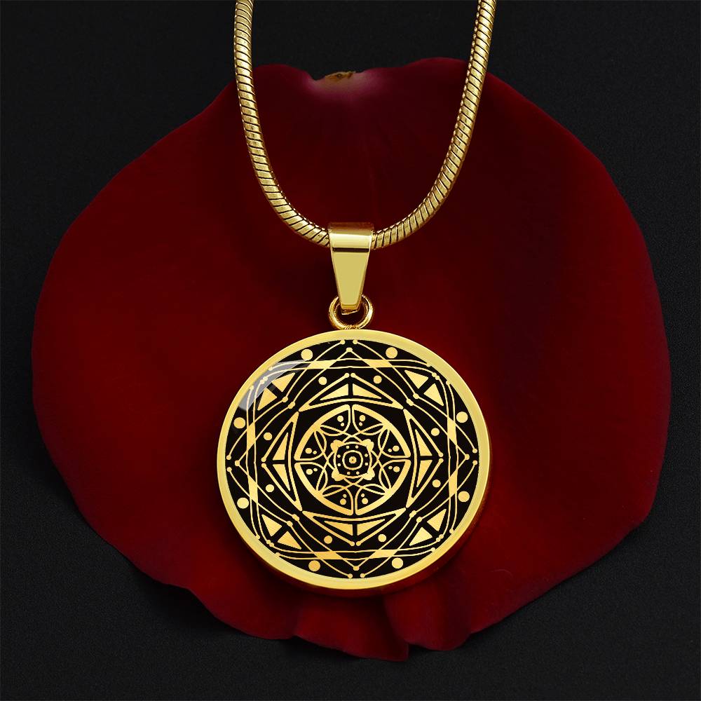 Wordala Word Mandala Necklace "RELAX"