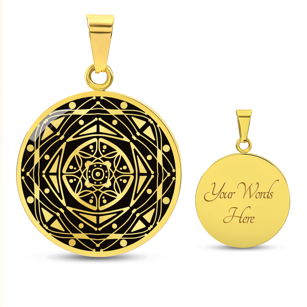 Wordala Word Mandala Necklace "RELAX"